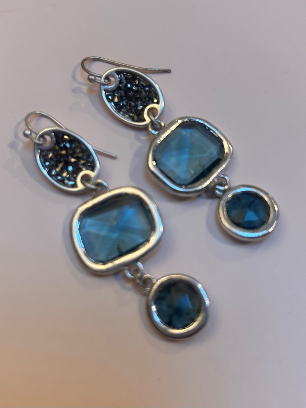 Blue Crystal Drop Dangle Earrings - Women Jewelry